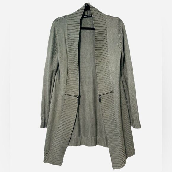 Ivanka Trump Gray Knit Open Side Zip Cardigan Sweater Small Casual Business - Picture 1 of 5